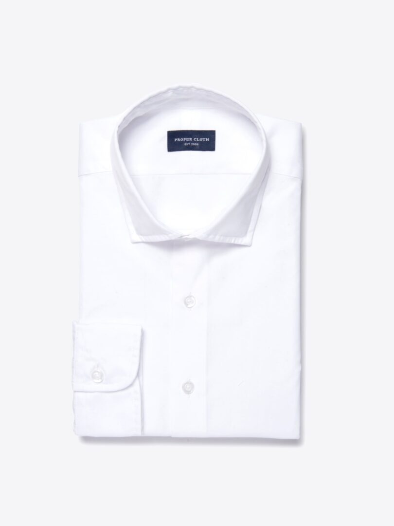 White 80s Broadcloth Tailor Made Shirt 