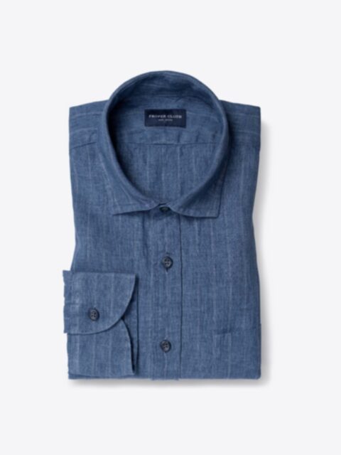Shop Leomaster Faded Blue Pinstripe Linen