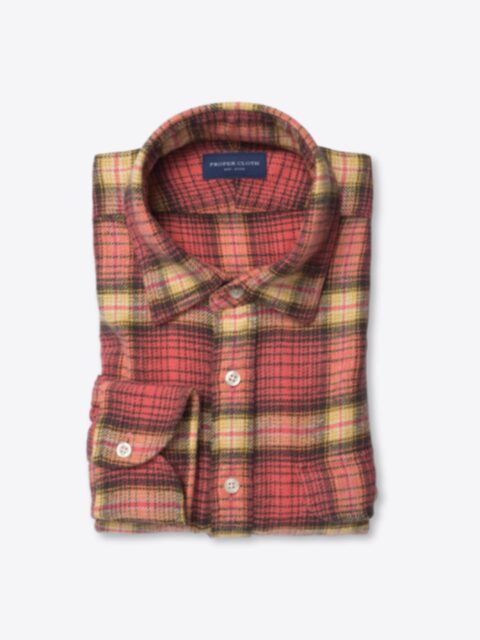 Shop Japanese Washed Salmon and Gold Country Plaid