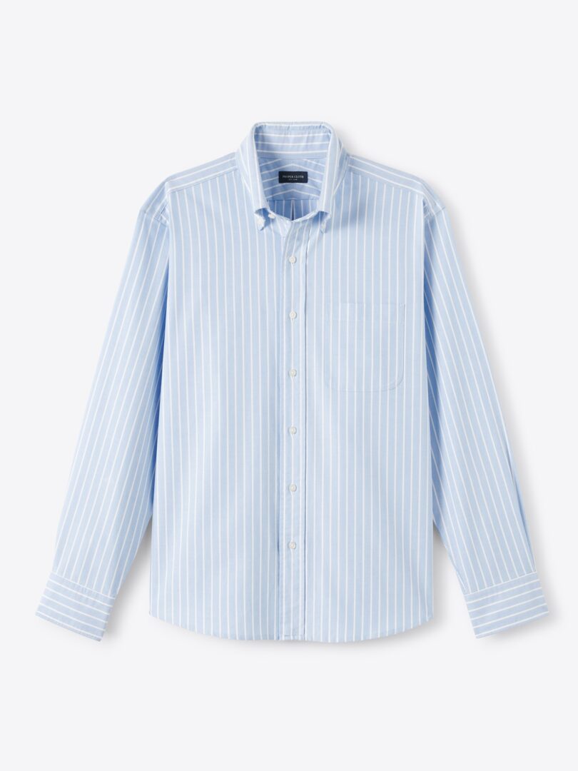 Clark Blue Wide Stripe Oxford Cloth Button Down Product Image