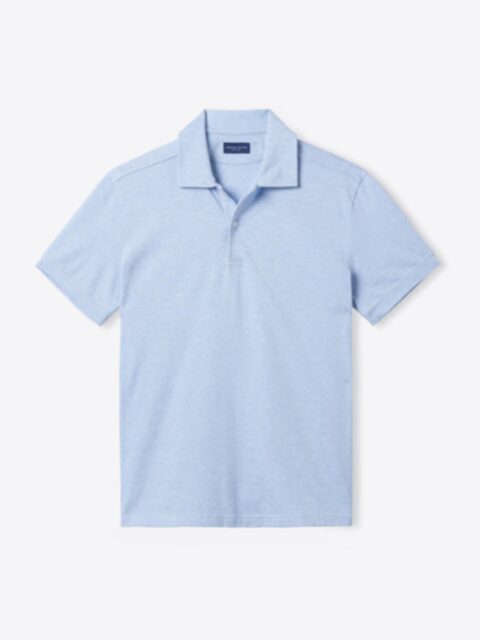 Shop Carmel Light Blue Tencel and Cotton Knit Pique