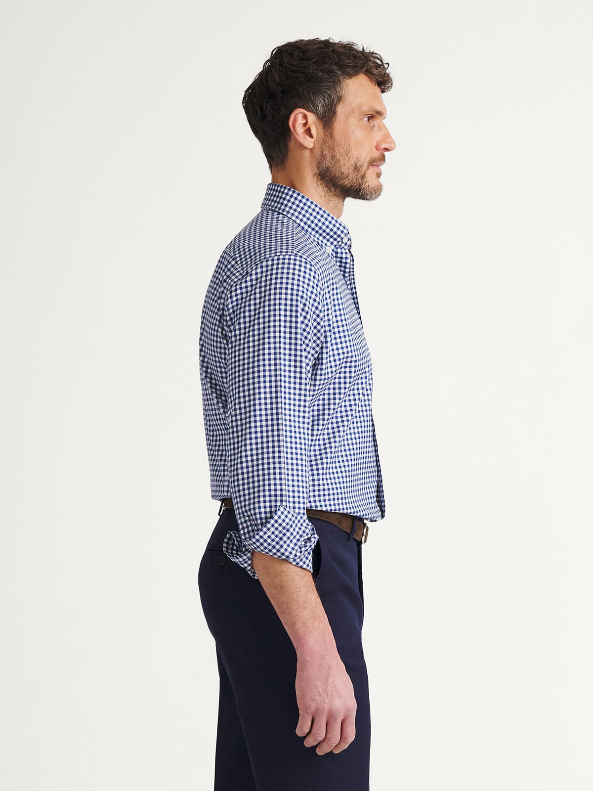 blue gingham dress shirt Light | Mizzen + Main Available in a wide range of sizes Italian Blue Gingham Check Shirt