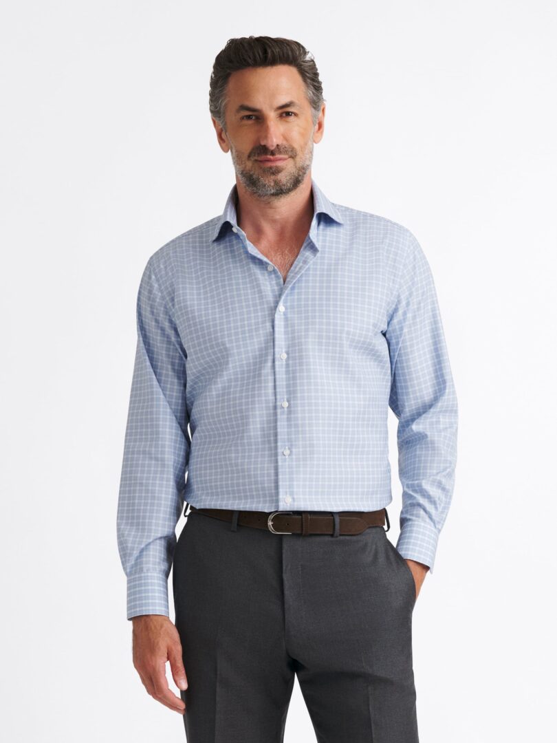 Mayfair Wrinkle-Resistant Slate and White Plaid Thumb Detail
