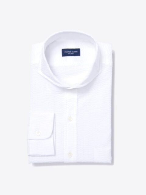 Shop Canclini White Luxury Seersucker