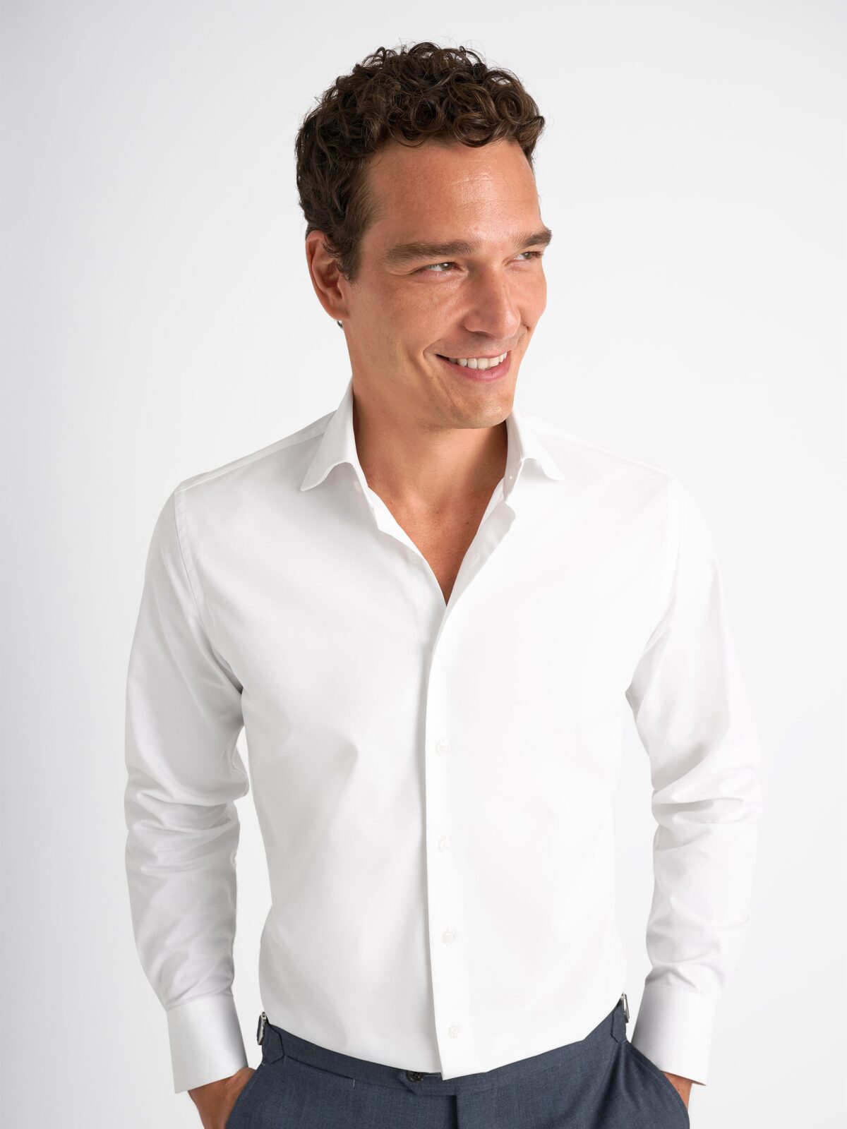 Thomas Mason White 3-Ply Regal Twill Shirt by Proper Cloth