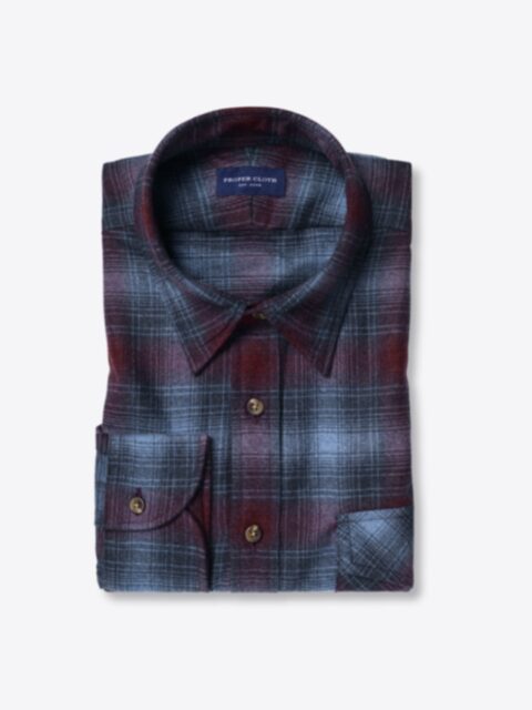 Shop Canclini Blue and Scarlet Ombre Plaid Beacon Flannel