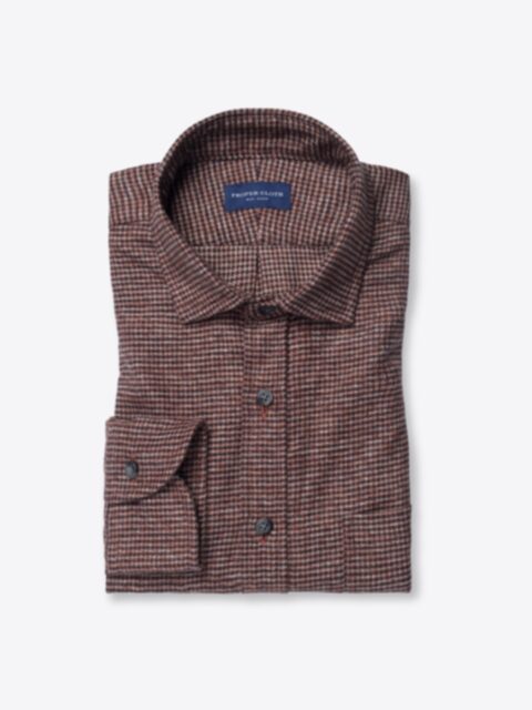 Shop Wythe Rust Melange Houndstooth Flannel