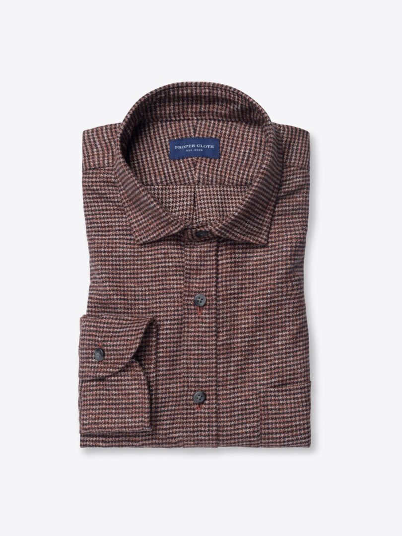 Wythe Rust Melange Houndstooth Flannel 