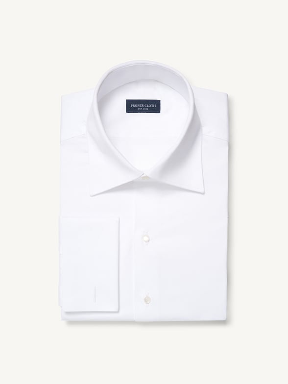 Thumb Photo of Thomas Mason White 3 Ply Regal Twill Tuxedo Shirt