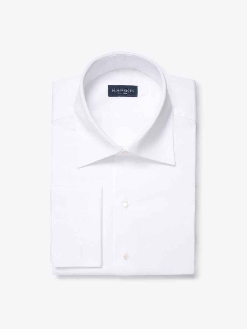 Thomas Mason White 3 Ply Regal Twill Tuxedo Shirt Product Image