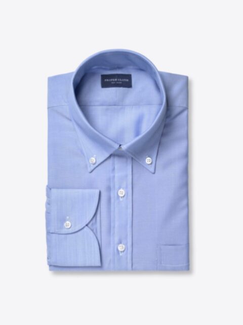 Thomas Mason Wrinkle-Resistant Light Blue Royal Oxford Shirt