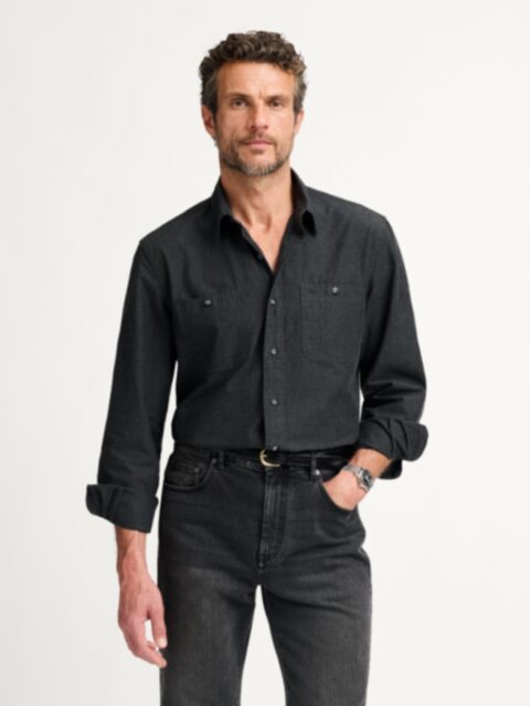Albiate Washed Slate Denim Shirt by Proper Cloth