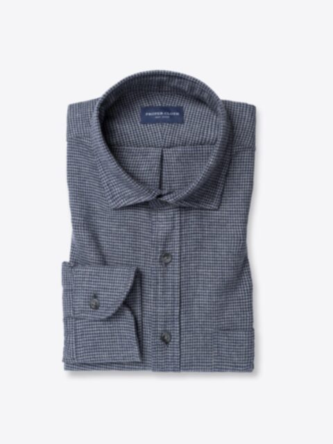 Shop Blue and Grey Small Houndstooth Flannel