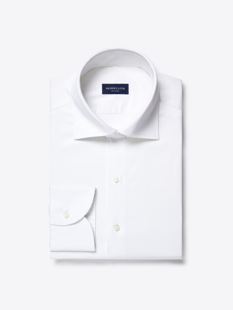 Non-Iron Stretch Supima White Twill Product Image
