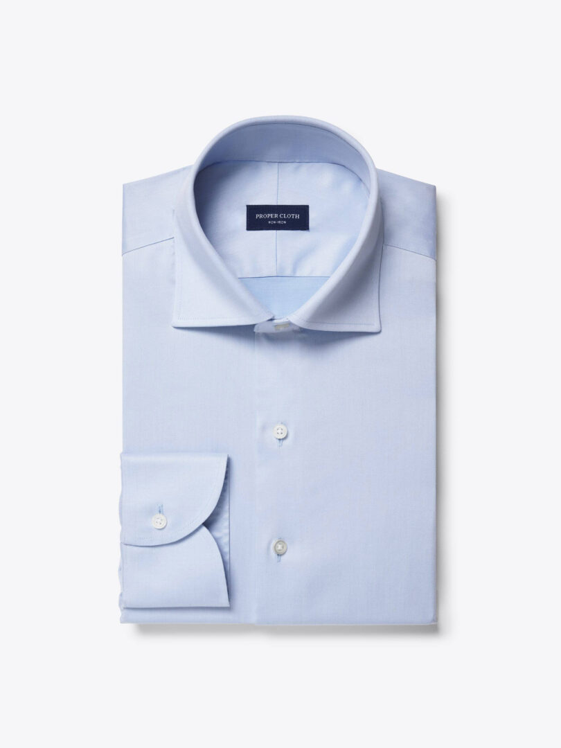 Men’s Non-Iron Stretch Supima Light Blue Twill Thumb