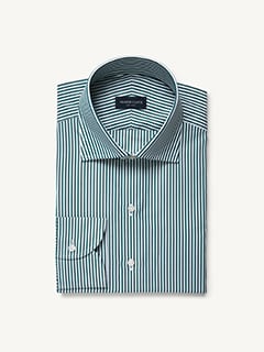white dress shirt with green stripes garden of eden white-green striped Shirt large main image 0