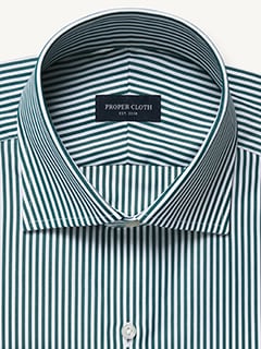 white dress shirt with green stripes Maria de la Orden
