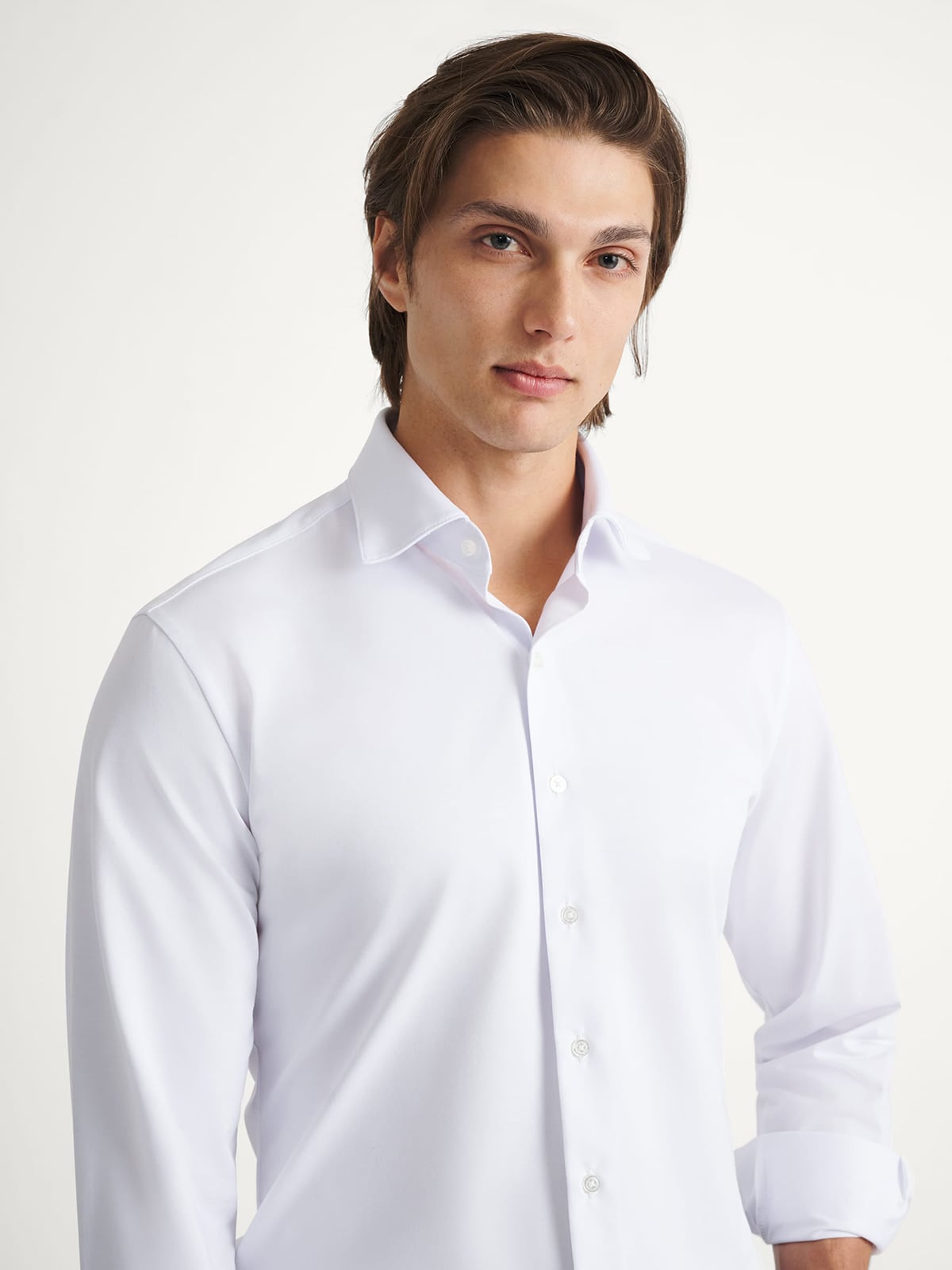 birdseye dress shirt White Performance Easy Care Knit Dress Shirt Shirt