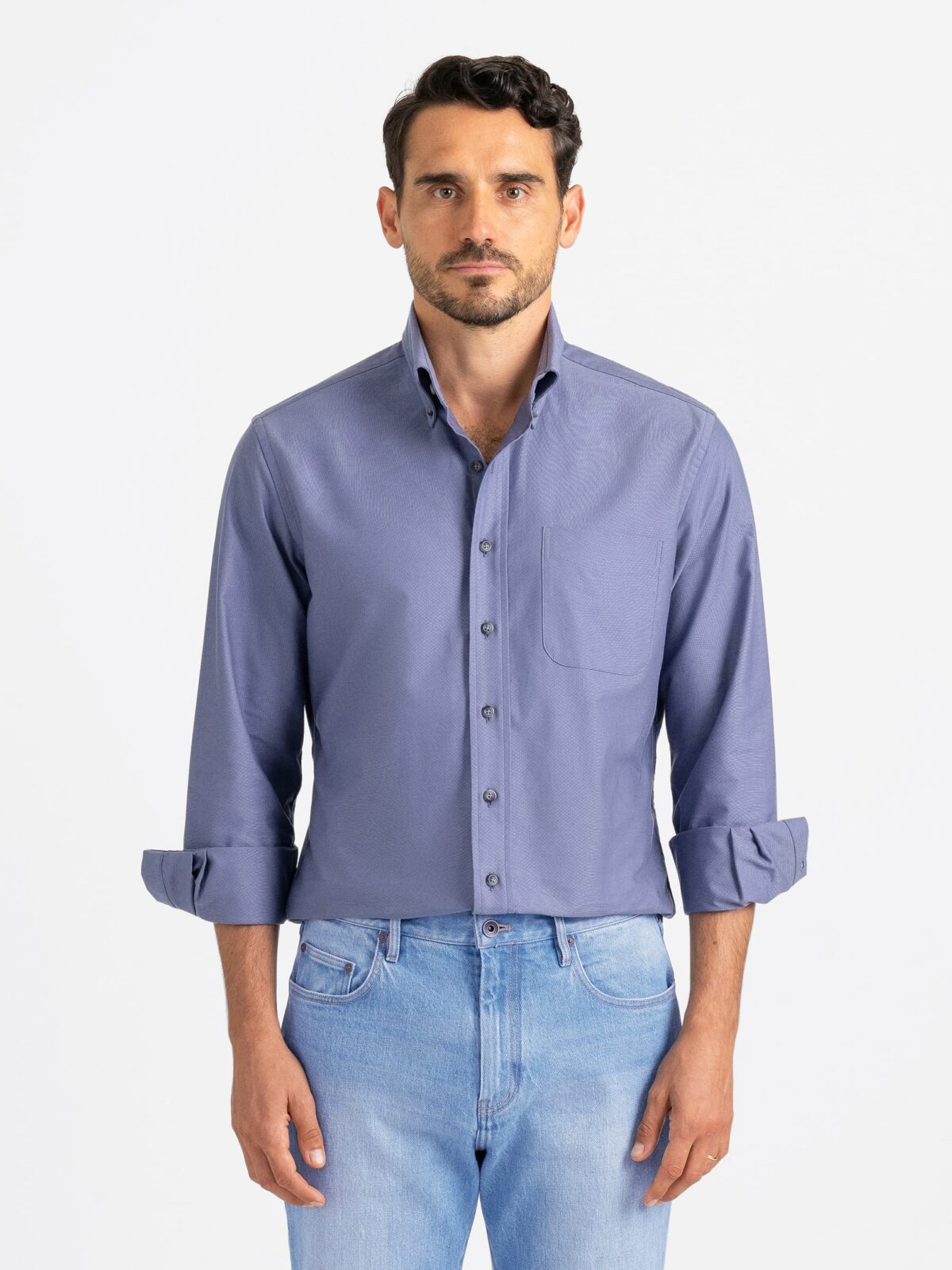 Clark Slate Oxford Cloth Button Down Shirt