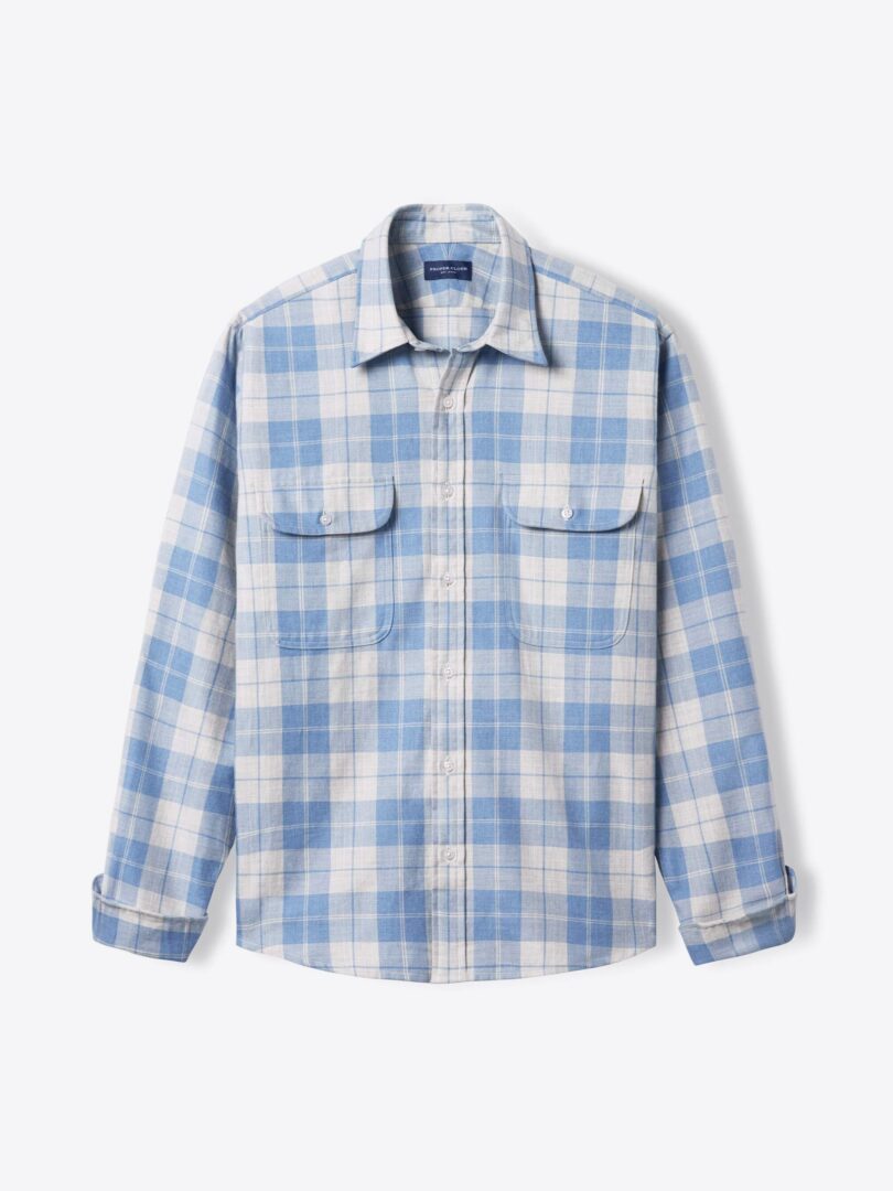 Grey and Faded Blue California Plaid 