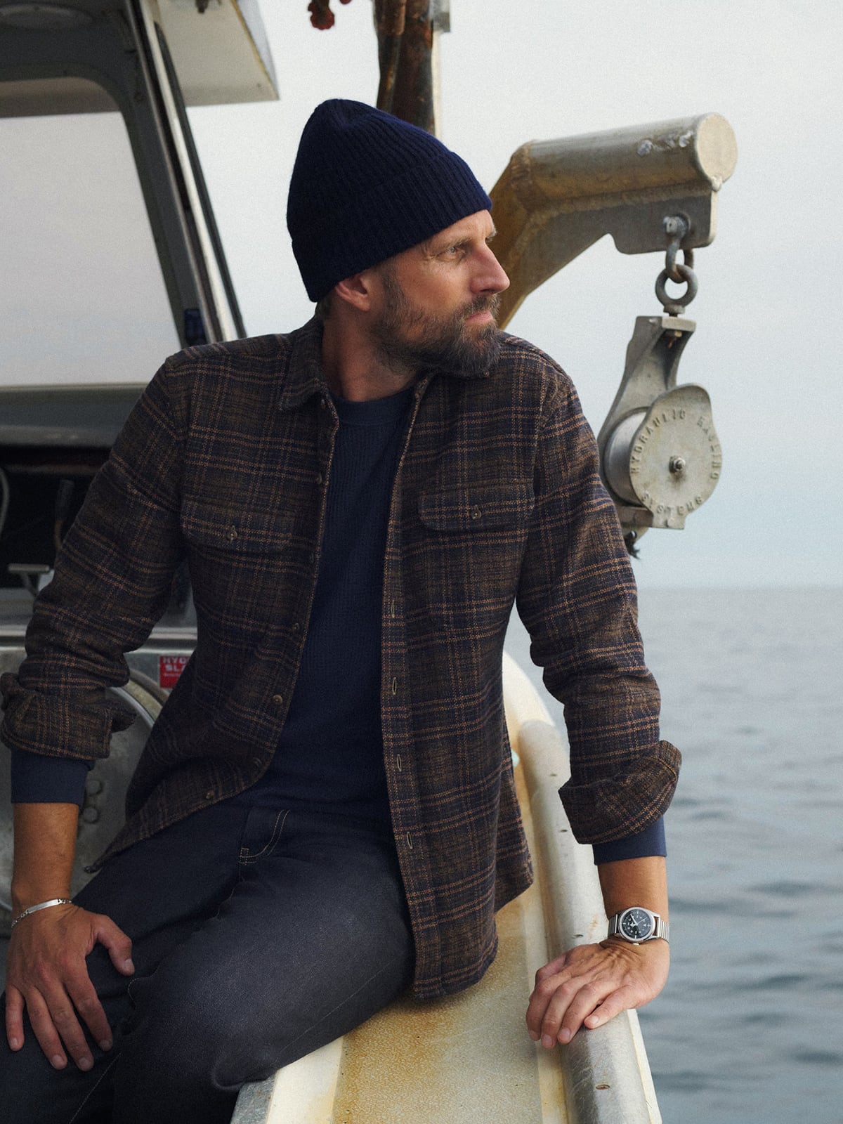 【ダークブラウン（20）】Bruce Striped Work Shirt The Low Twist Shirt in Dark Hickory Ombre Plaid