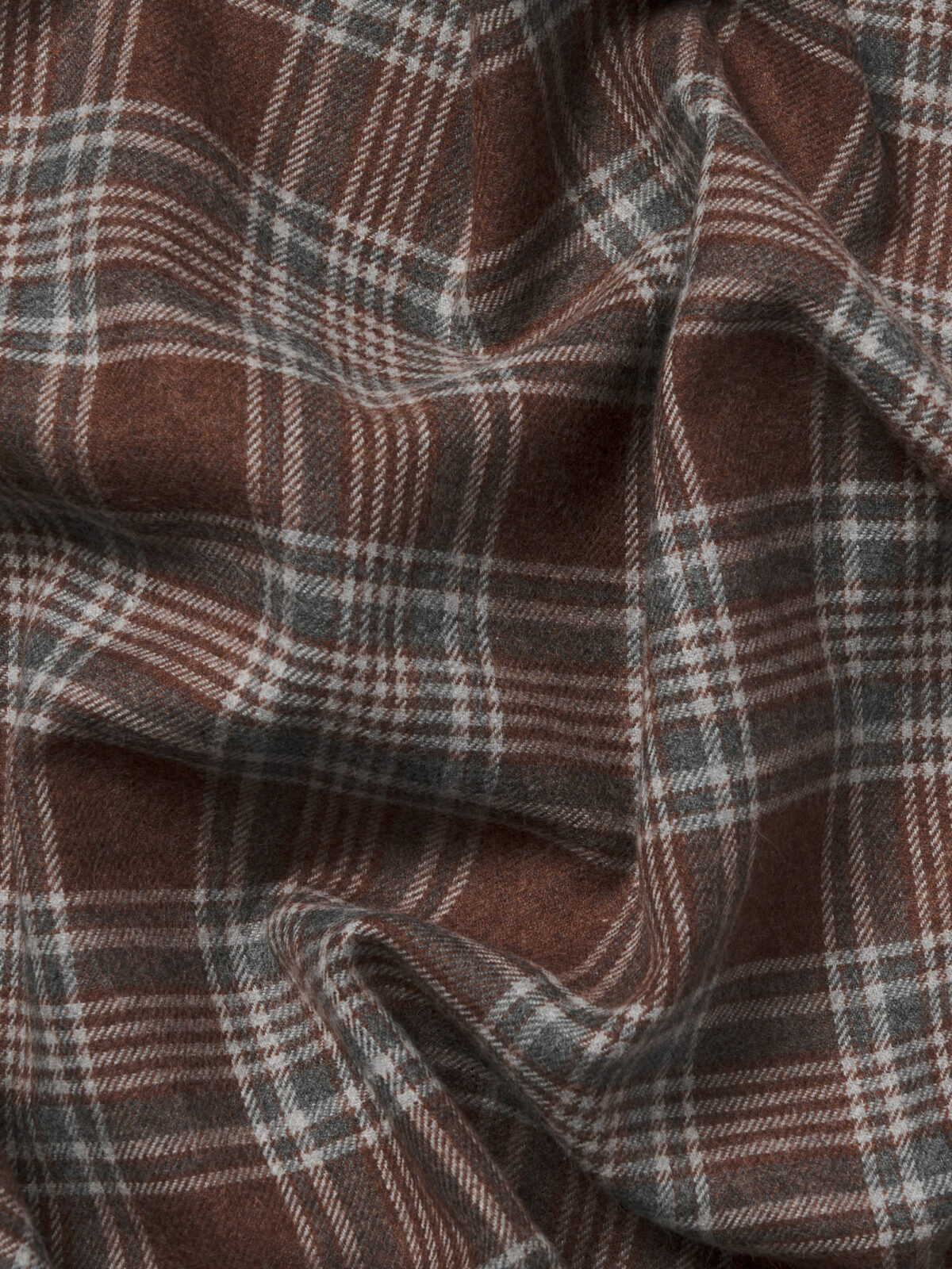Rust Color Flannel Canclini Rust and Grey Plaid Beacon Flannel Shirts by Proper Cloth
