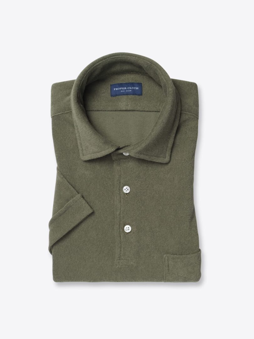 Japanese Faded Green Terry Cloth Knit 