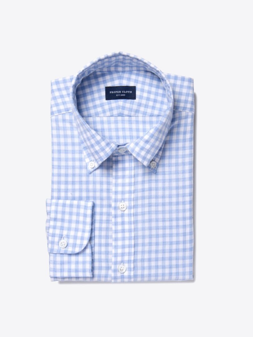 Canclini Sky Gingham Flannel Tailor Made Shirt 
