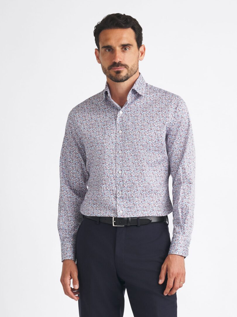 The Micro Print Business Casual Shirt Detail
