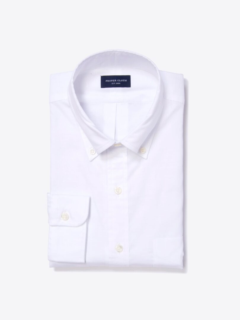 Albini White Oxford Chambray Men's Dress Shirt 