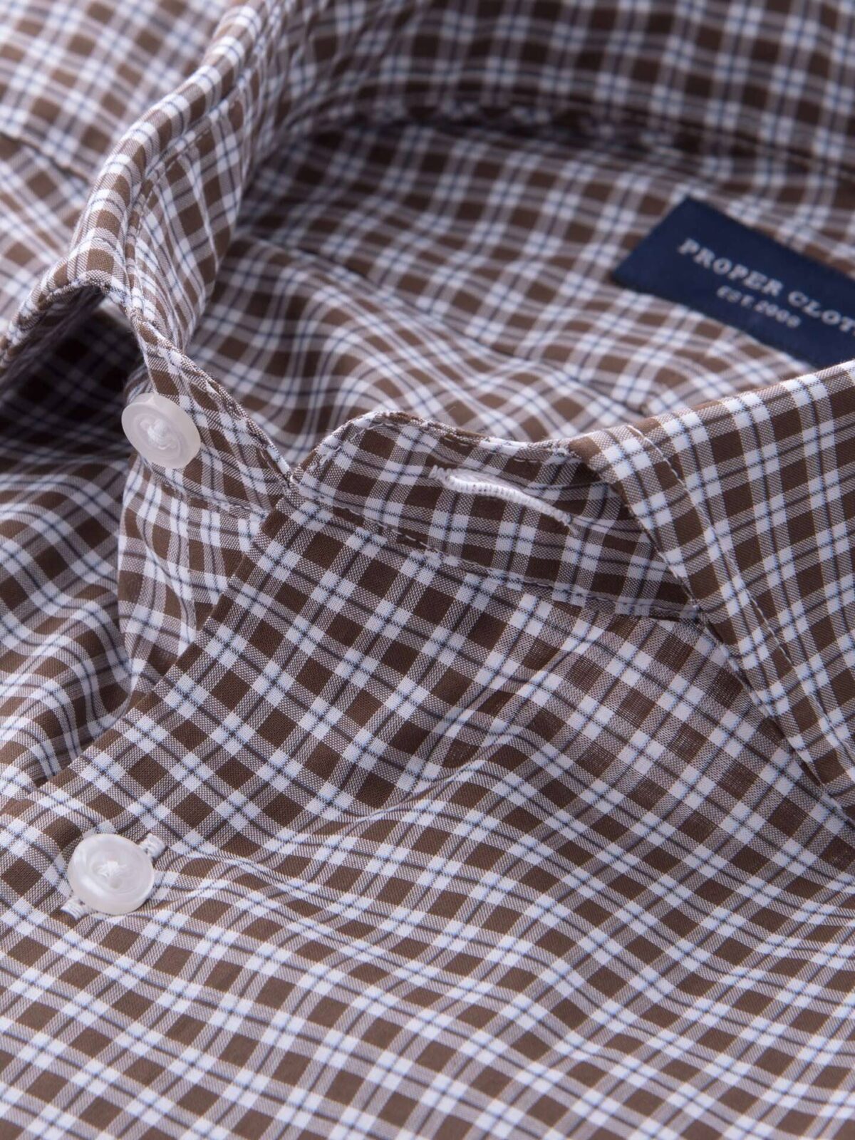 mens brown check dress shirt Canclini Brown Check Shirt