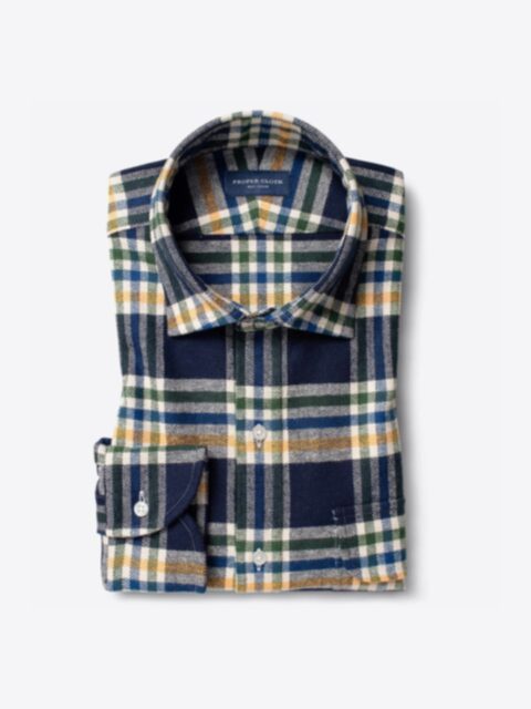 Shop Navy Green and Yellow Plaid Country Flannel