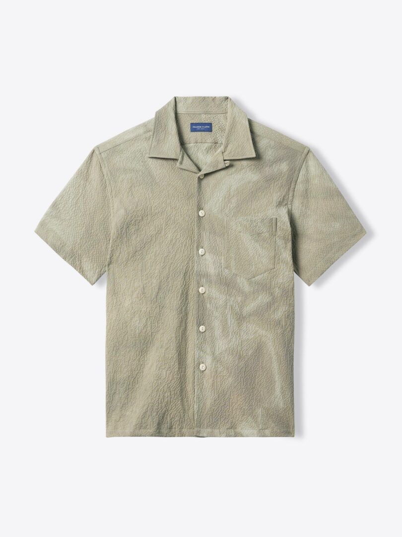 Subalpino Beige Tie Dye Stretch Seersucker 