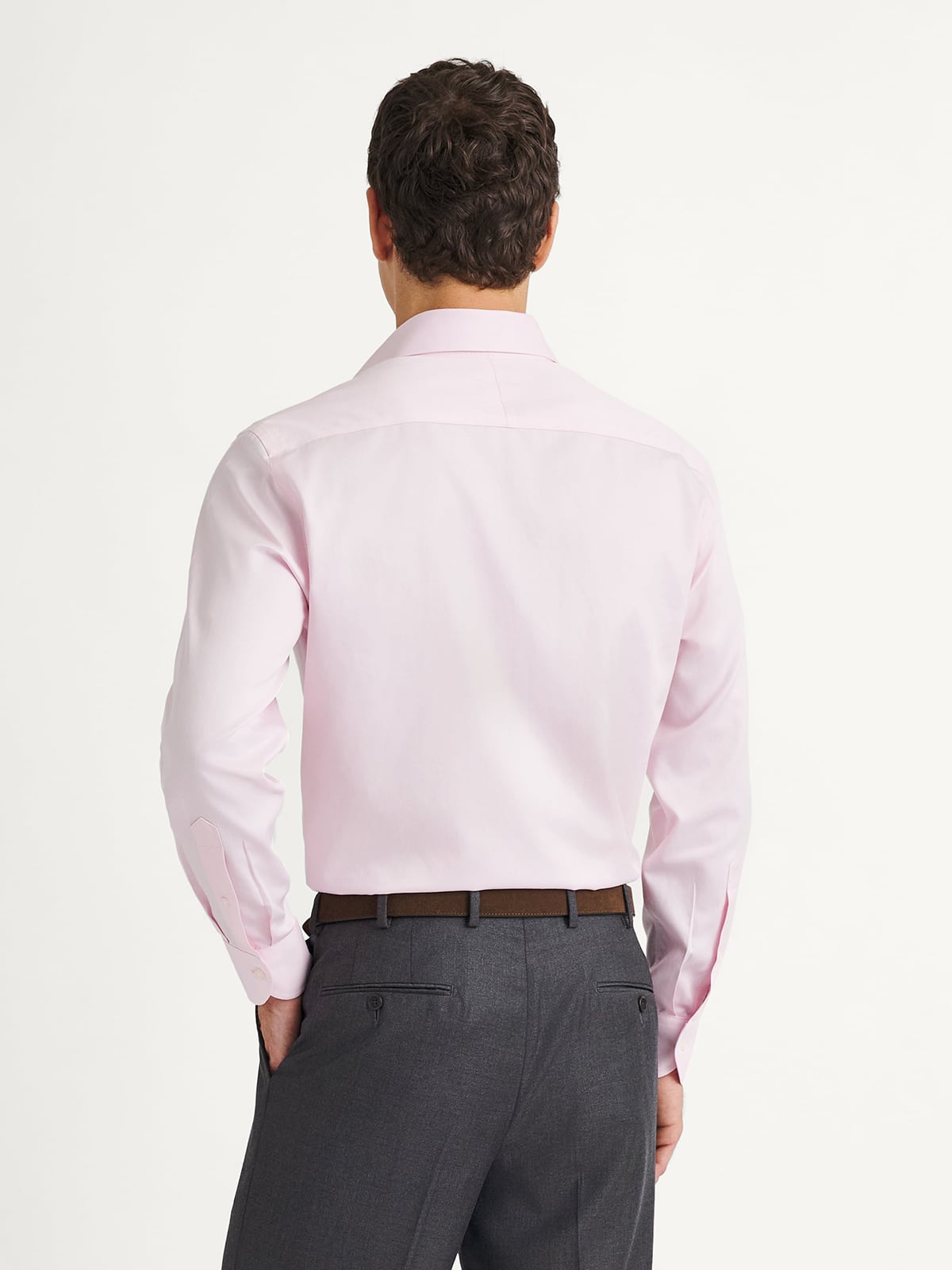 open lace back dress DiBanGu Pink Paisley Splicing Long Sleeve Shirt for Men, XL main image 0