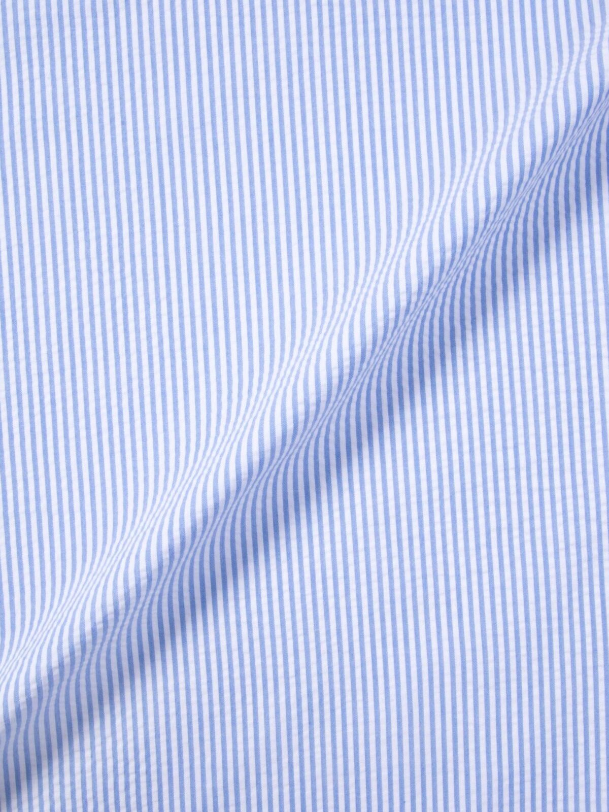 Portuguese Blue Stripe Seersucker Shirts by Proper Cloth