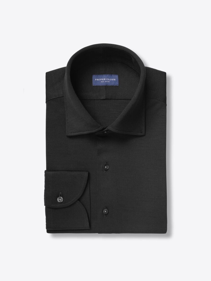 Reda Black Jersey Knit Merino Wool 