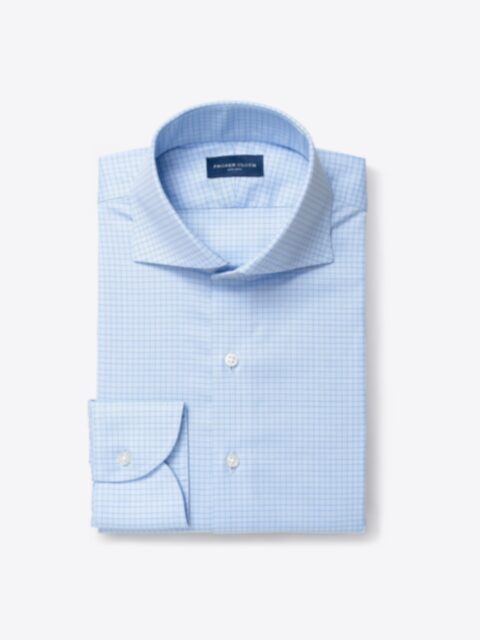 Shop Non-Iron Stretch Light Blue Small Check