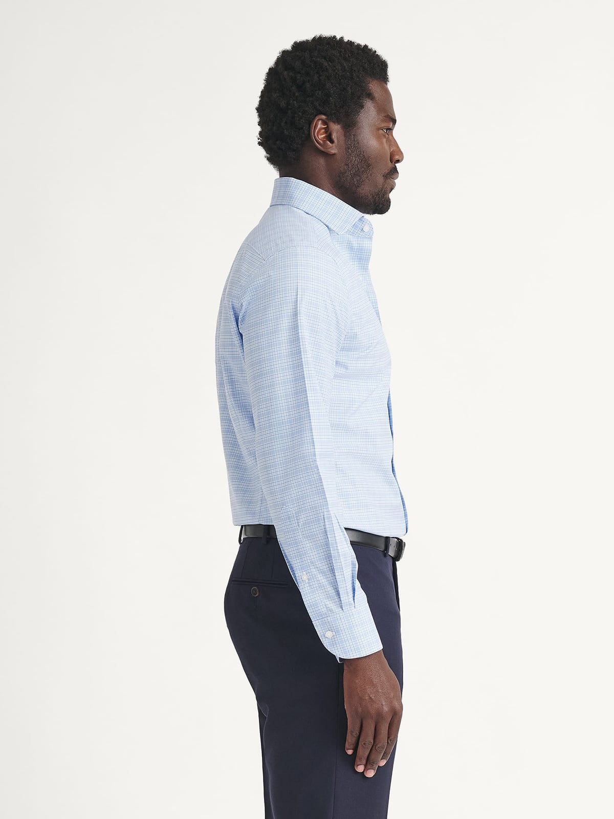 Thomas Mason Non-Iron Blue Tonal Multi Check Shirt by Proper Cloth