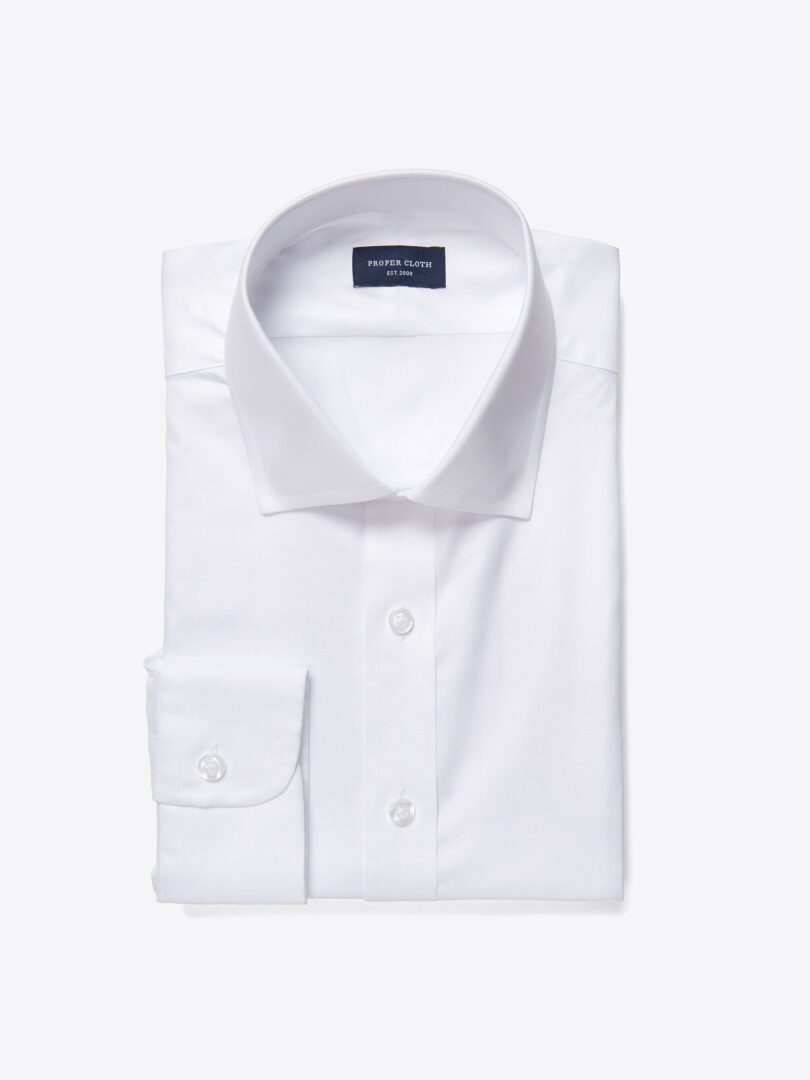 Franklin White Wrinkle-Resistant Lightweight Twill Men's Dress Shirt 