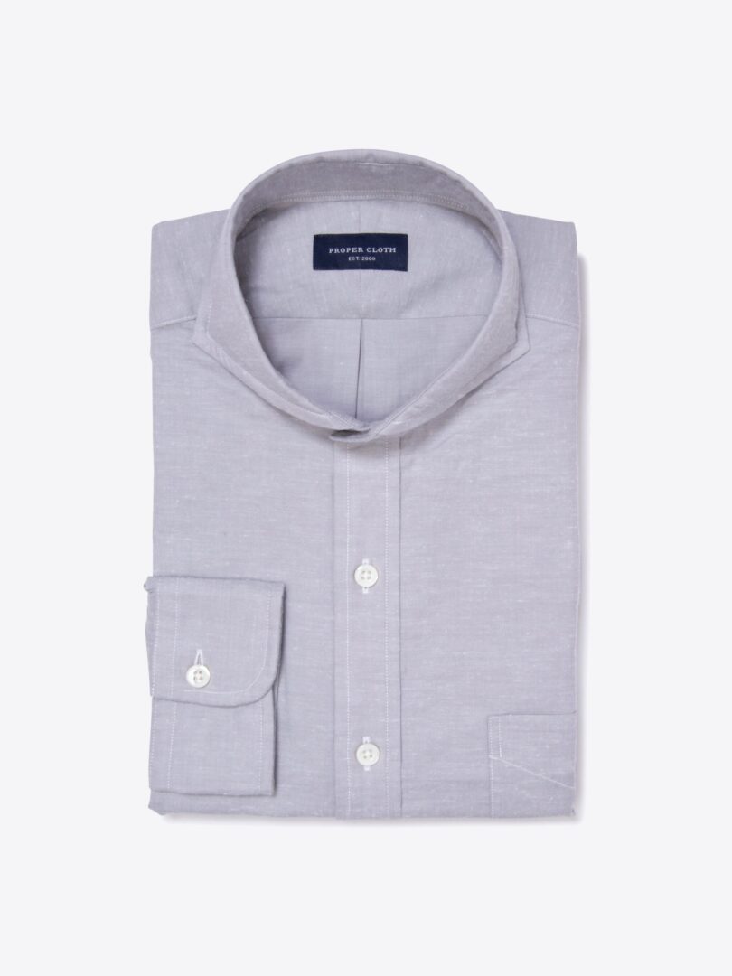 Canclini Grey Donegal Flannel Dress Shirt 