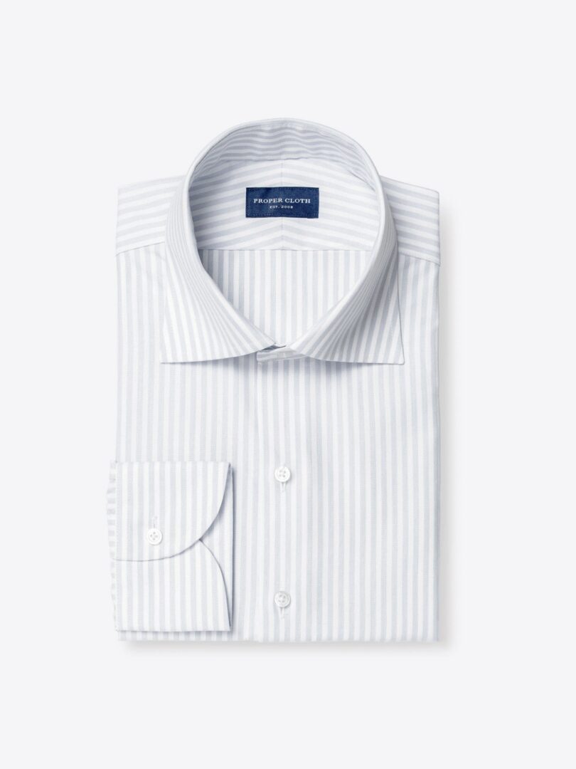 Thomas Mason WR Light Grey Stripe 