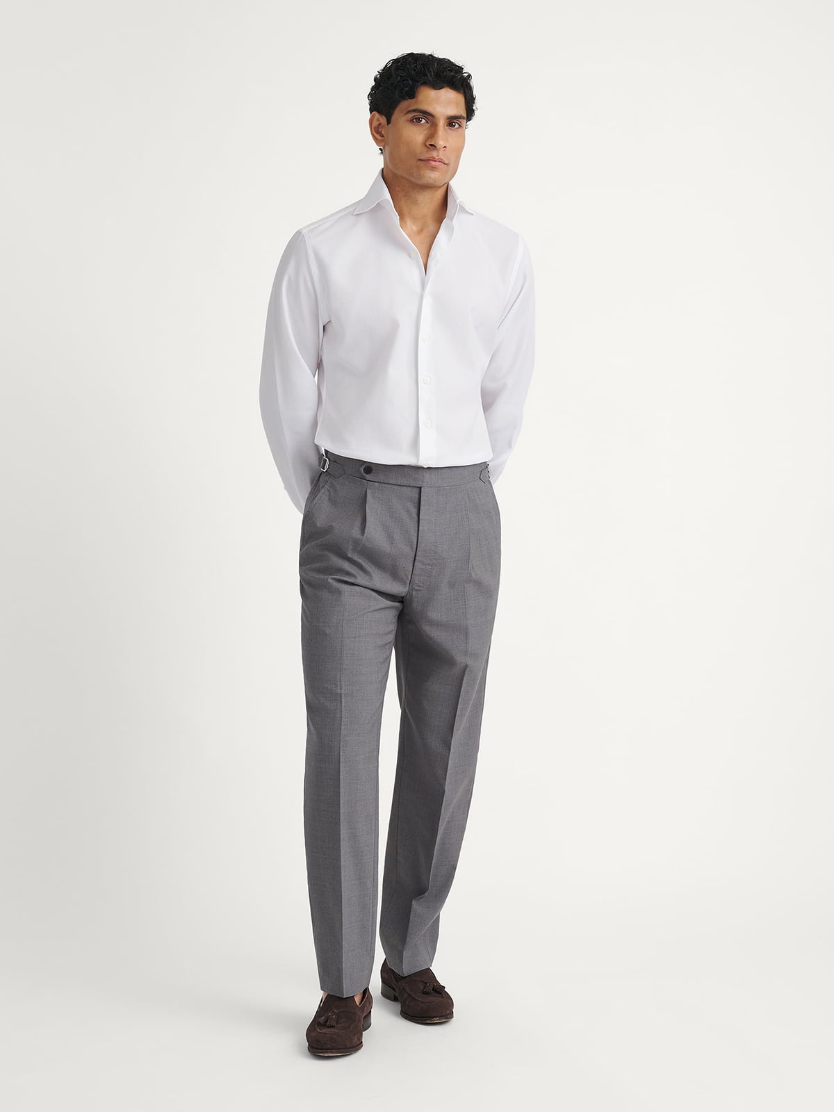 The Thomas Mason Giro Inglese Dress Shirt in White