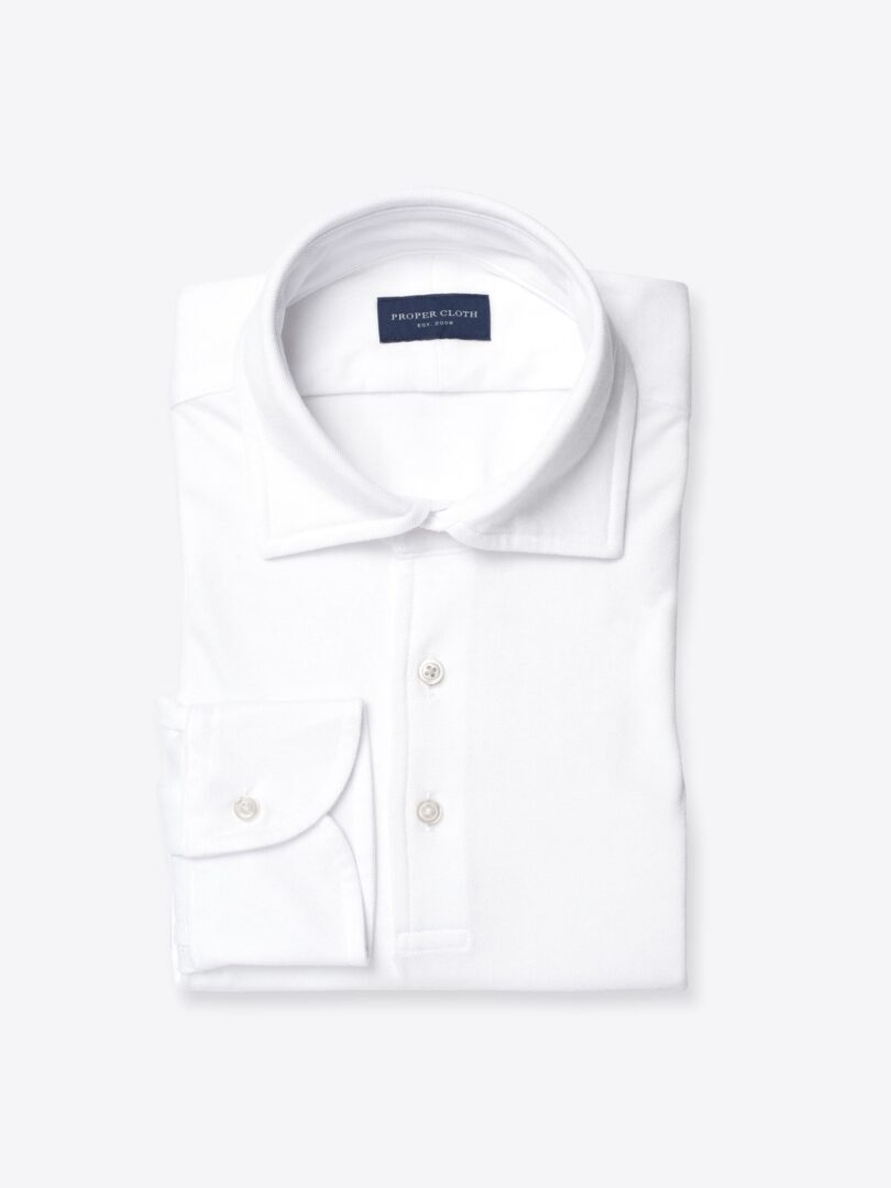 White Cotton and Tencel Pique 