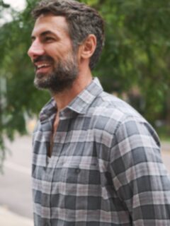 The Satoyama Flannel Shirt in Charcoal Grey and Rose