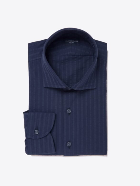 Portuguese Navy Wide Seersucker