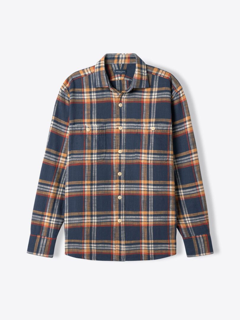 Jackson Washed Navy Gold and Red Country Plaid 