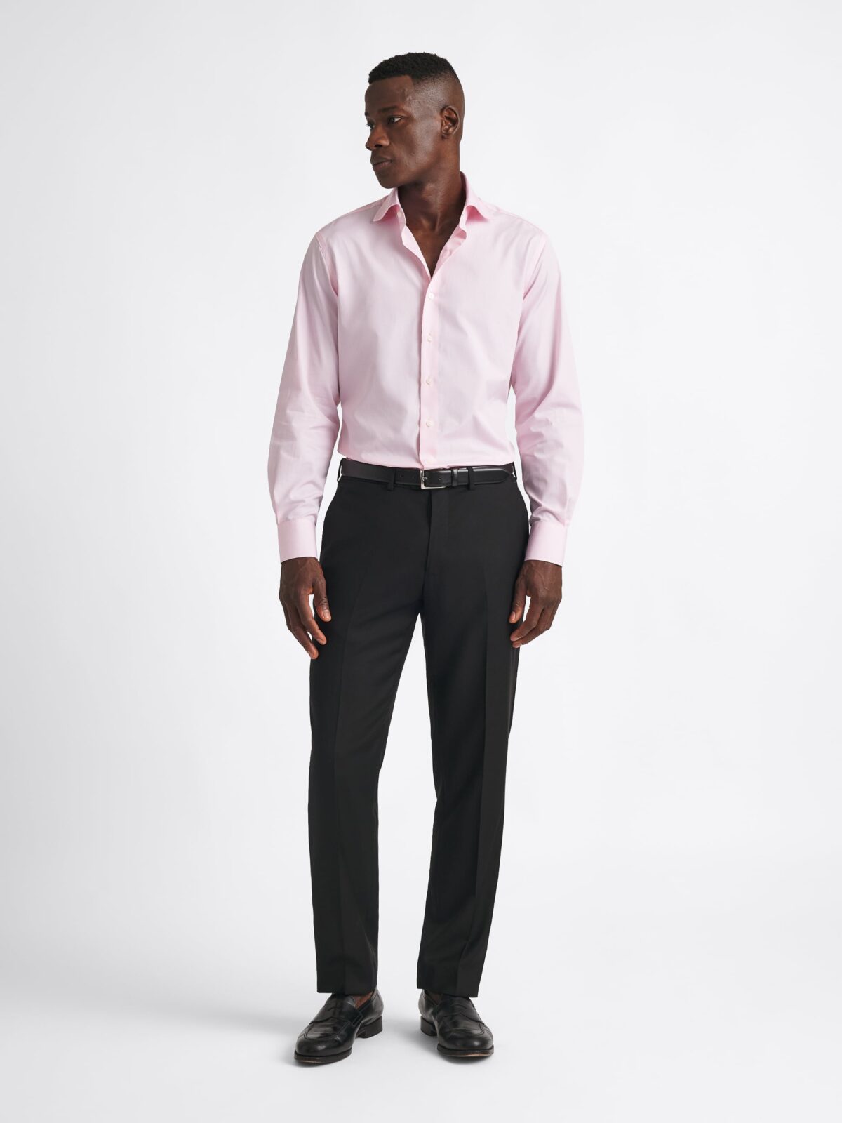 pink and black dress shirt Stanton 120s End-on-End (Size Chart in pictures Beden:42 Diamond Wedding Dresses Women Lipstick Backless Long-Sleeve