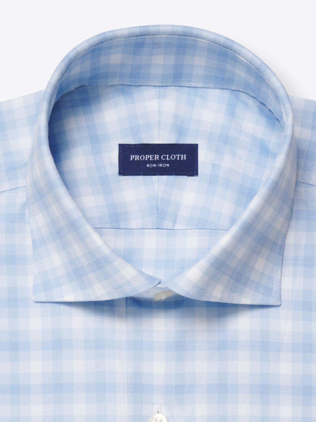 The Stretch Non-Iron Shirt in Light Blue Tonal Check