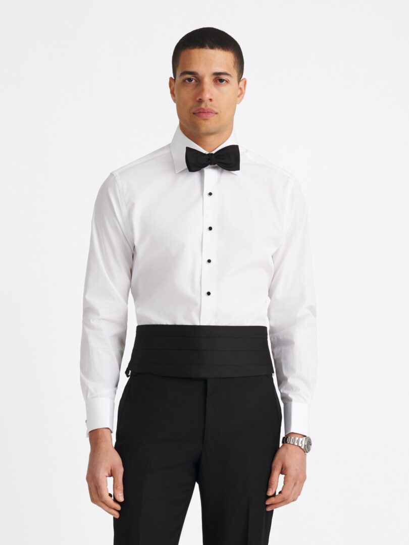 The Plain Front Tuxedo Shirt Detail