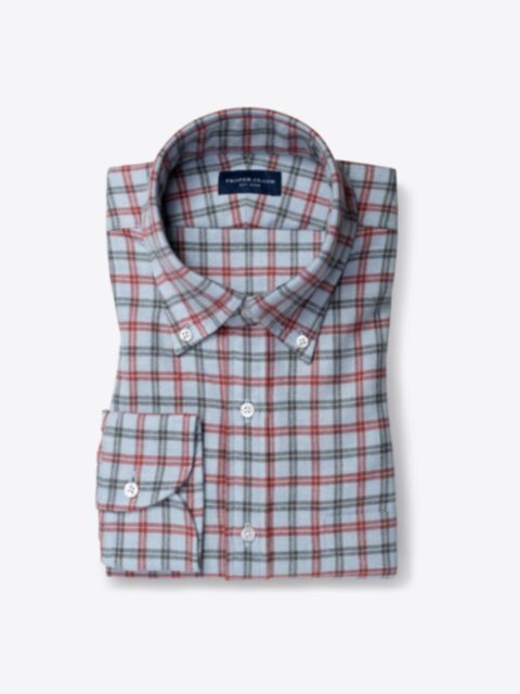 Shop Canclini Light Blue and Red Small Plaid Beacon Flannel